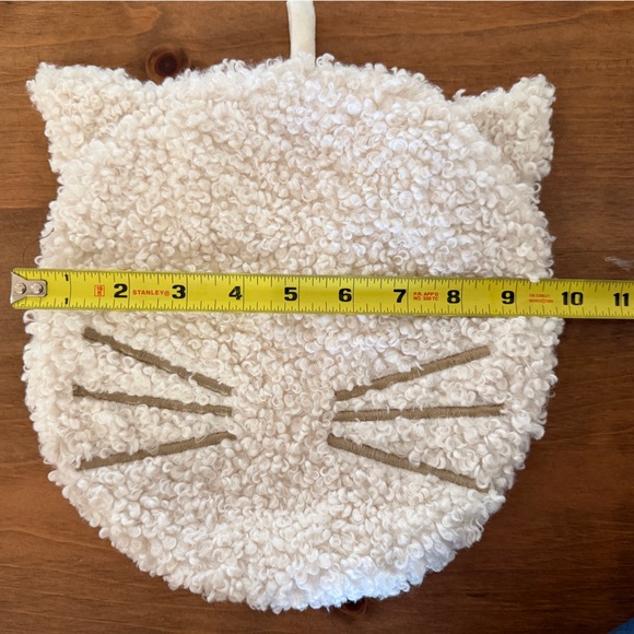 Pottery Barn Cream Cat-Shaped Christmas Stocking - Picture 3 of 4